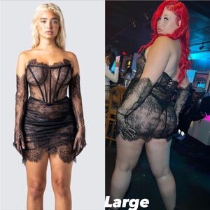 Finesse lace strapless corset dress